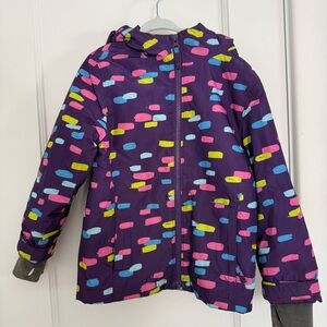 Lands’ End Girl’s Lined Waterproof Rain Jacket Size Small